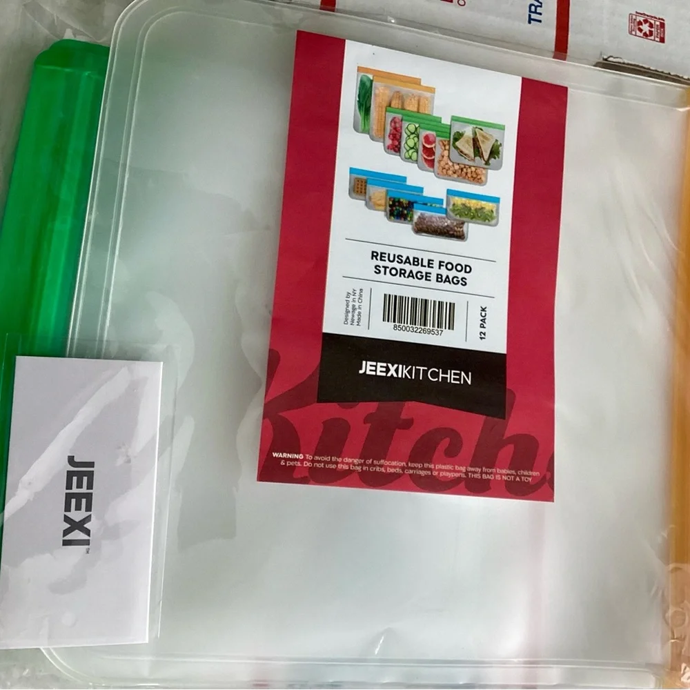 New! 12 Pack Reusable Food Storage Bags BPA Free Double Zipper Leakproof Freezer